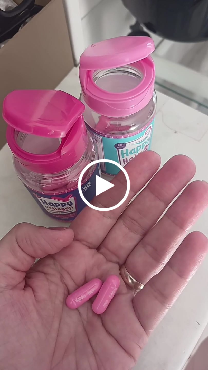Customer video review of Happy Hair 6 Potes + 6 Potes Grátis + 2 Colágenos + 1 Melatonina (Total 15 Potes)