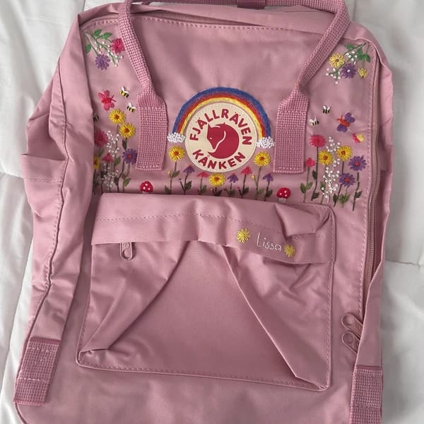 Customer photo review of Snoopy Fjallraven Kanken Hand-Embroidered Backpack