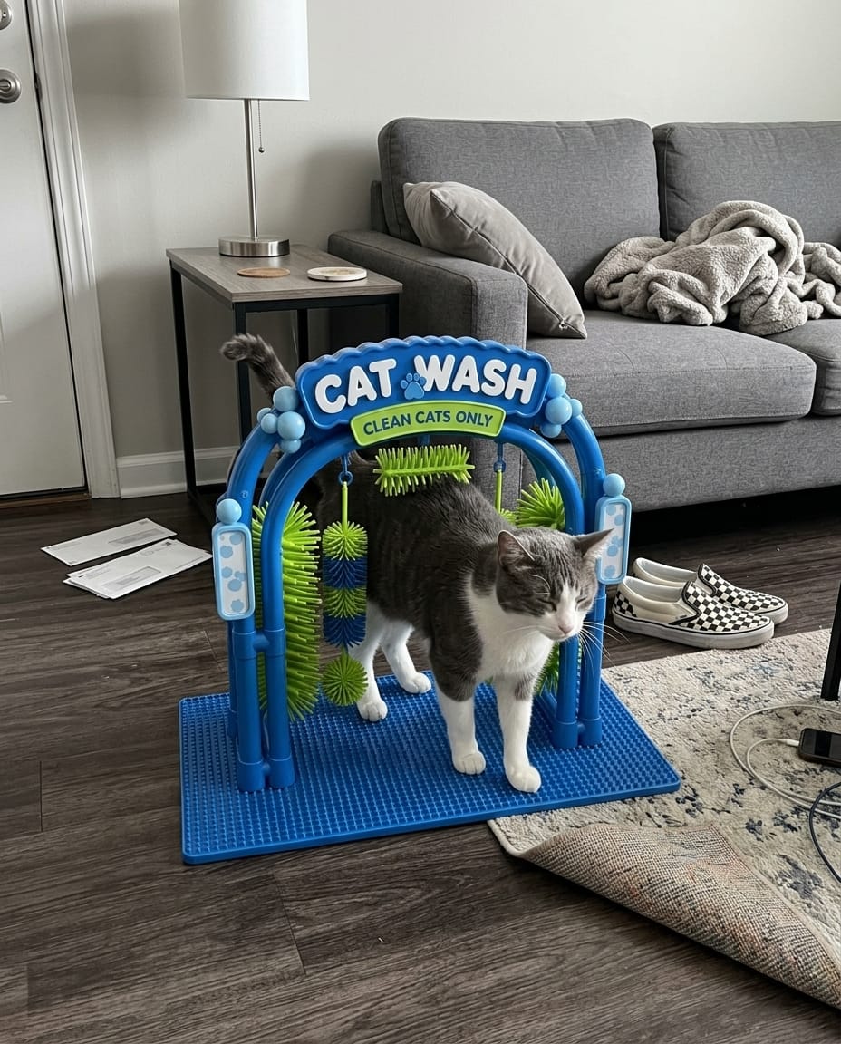 Customer photo review of The Purr Arch - Massage Station
