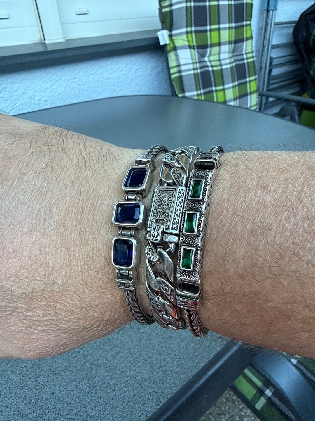 Customer photo review of Vintage Engraved Woven Bracelet