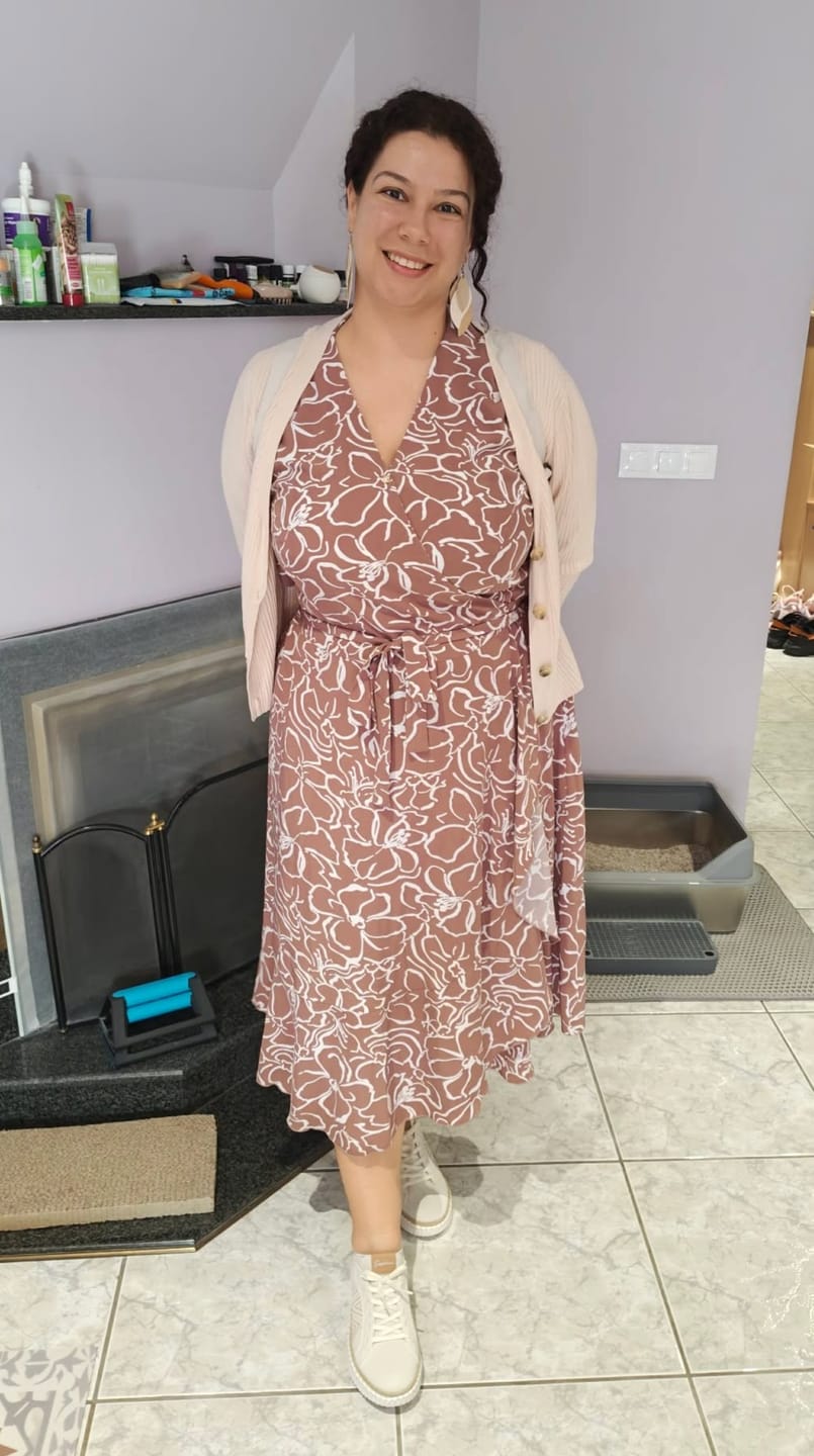 Customer photo review of Рокля на цветя с прехвърляне