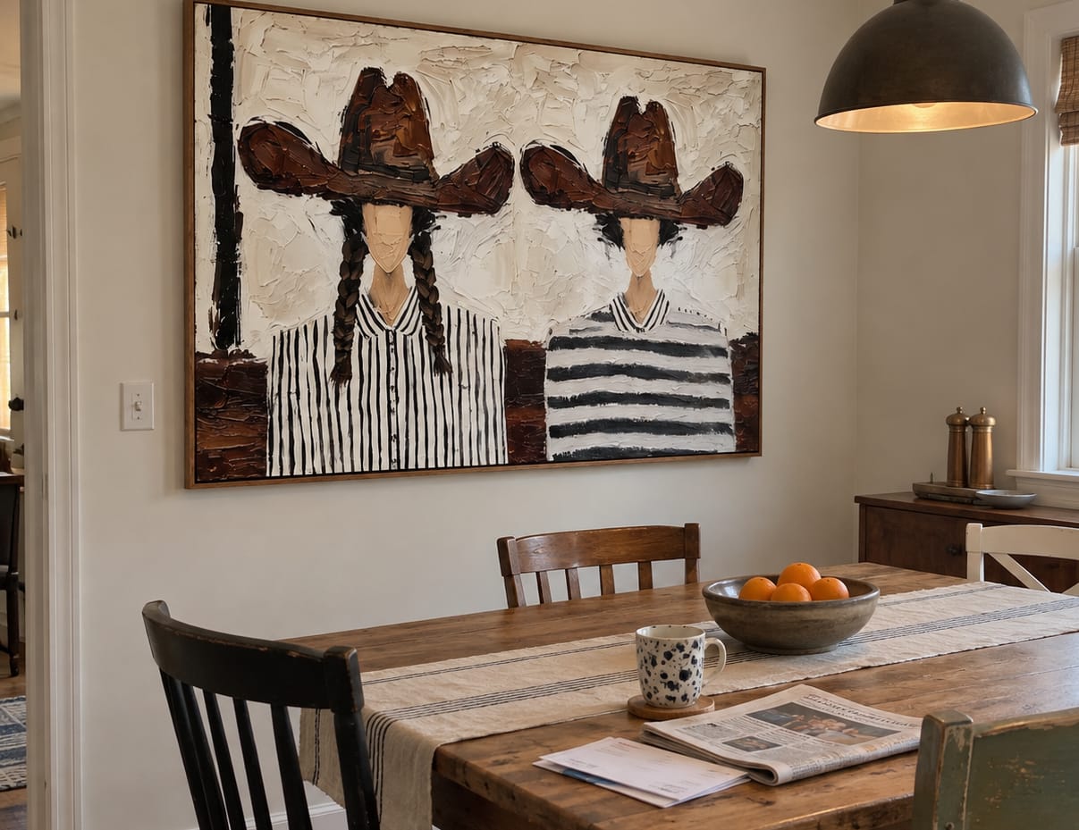 Customer photo review of Brown Hat Duo-Cowgirl Portrait Oil Painting