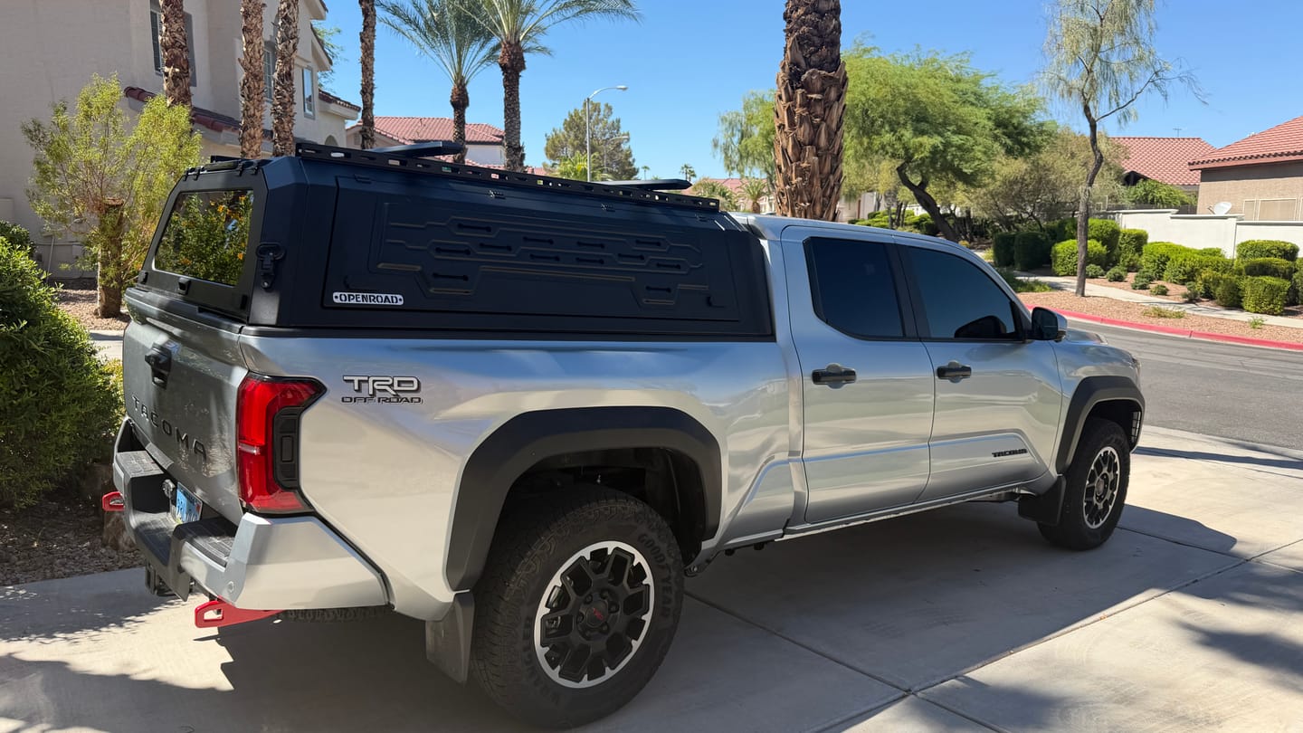 Customer photo review of OPENROAD Aluminum Truck Cap for Toyota Tacoma (2024-2026) – 6ft Bed