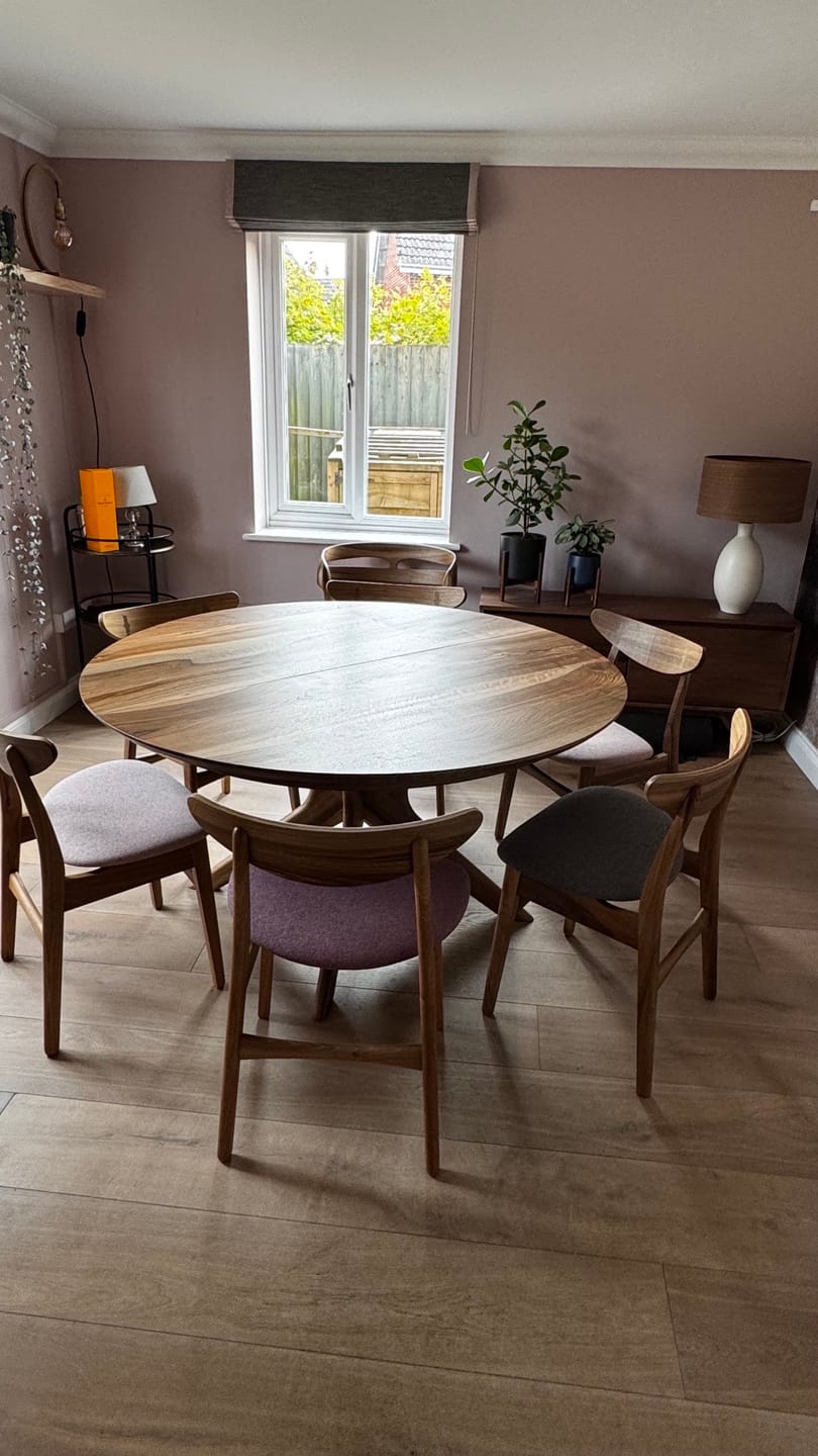 Customer photo review of Bibi Extendable Round Walnut Dining Table