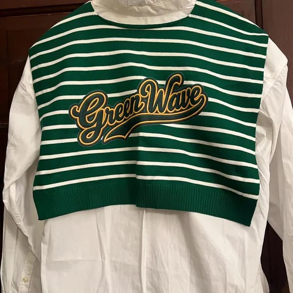 Customer photo review of Custom Collegiate Team Name Wrap – Classic Varsity Style