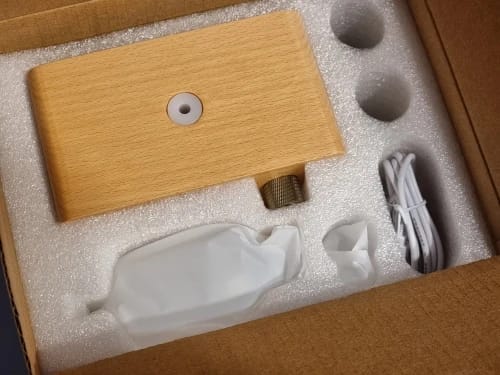 Customer photo review of Waterless Essential Oil Diffuser – Wood & Glass