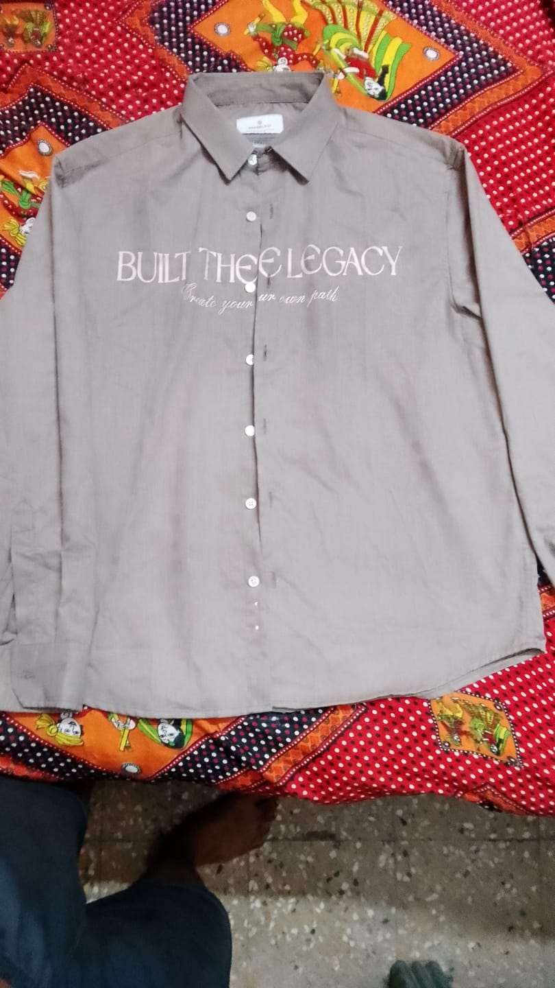 Customer photo review of Dark Beige Printed Lightweight Shirt