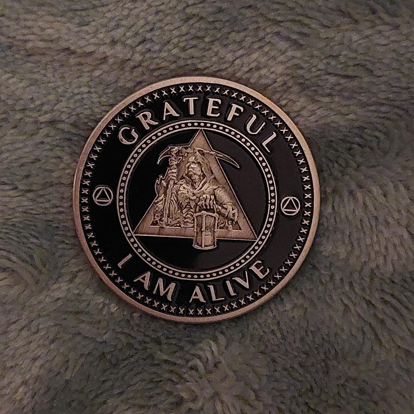 Customer photo review of Trine Guidence Challenge Coin Change the Thing Flip Coin Token