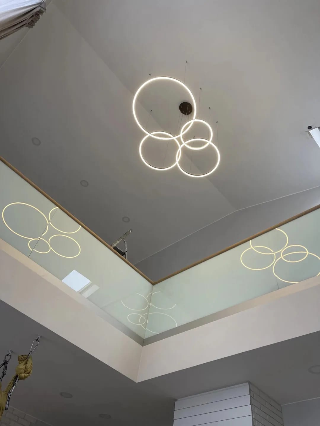 Customer photo review of White Chandelier for Bedroom, Staggered Rings, 60 cm Wide