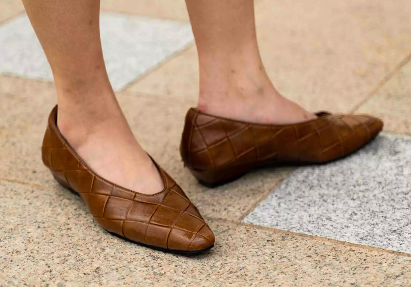 Customer photo review of Sasha Embossed-Pattern Wedges Heels In Brown