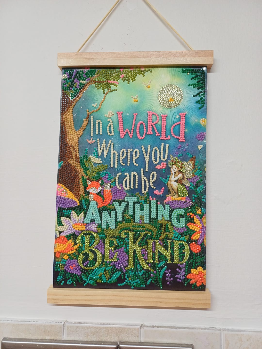 Customer photo review of Be Kind Mini Crystal Art Scroll Kit 20x30