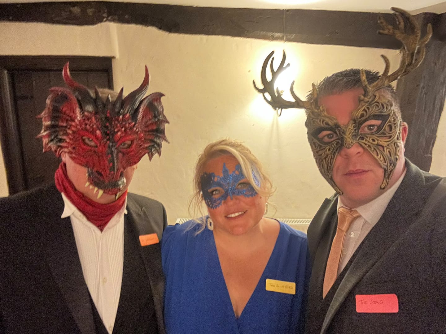 Customer photo review of Replay-able Masquerade Murder Mystery Dinner Party Game for Up to 20 Adults - Host Your Own Dinner Party Game Night - Masquerade Venetian Carnival Theme - Mardi Gras Fancy Dress Dinner Party V2