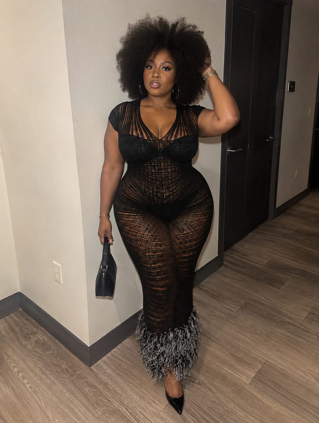 Customer photo review of Black Swan Feather Gown