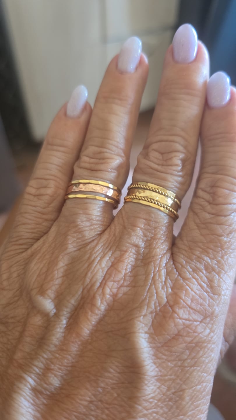Customer photo review of טבעת שילובים גולדפילד צהוב אדום וכסף L