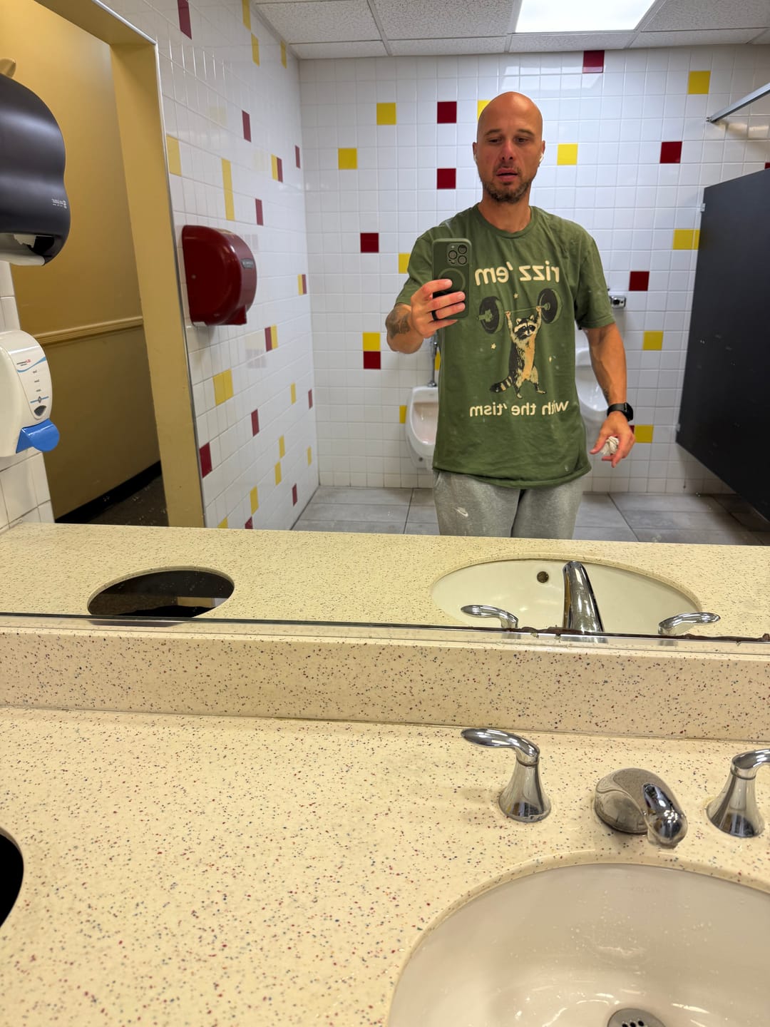 Customer photo review of Rizz 'Em Raccoon T-Shirt