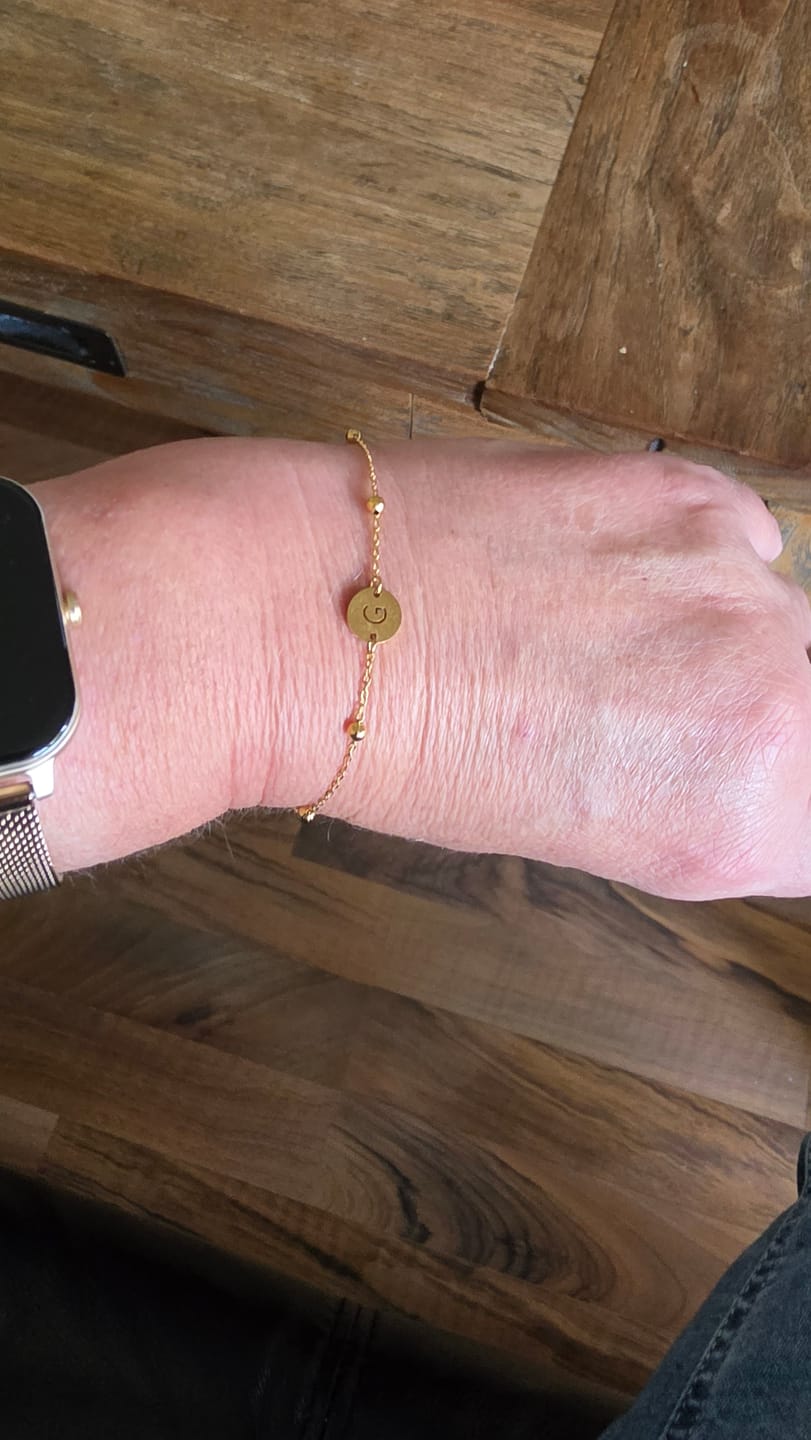 Customer photo review of Initial Circle Bracelet