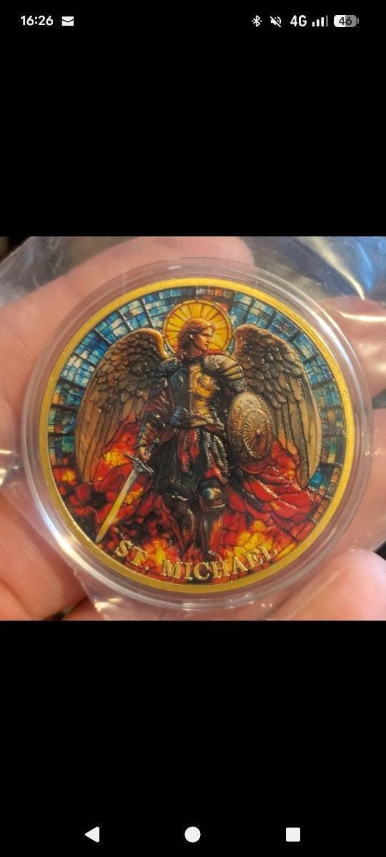 Customer photo review of Saint Archangel Michael Christian Challenge Coin