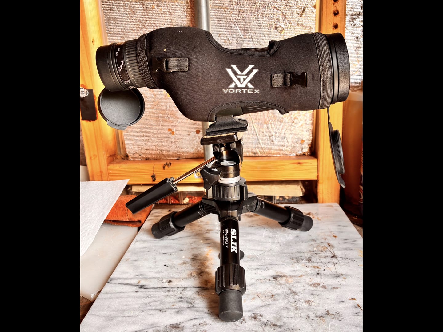 Customer photo review of SLIK Mini Pro-V Tripod w/ Pan Head