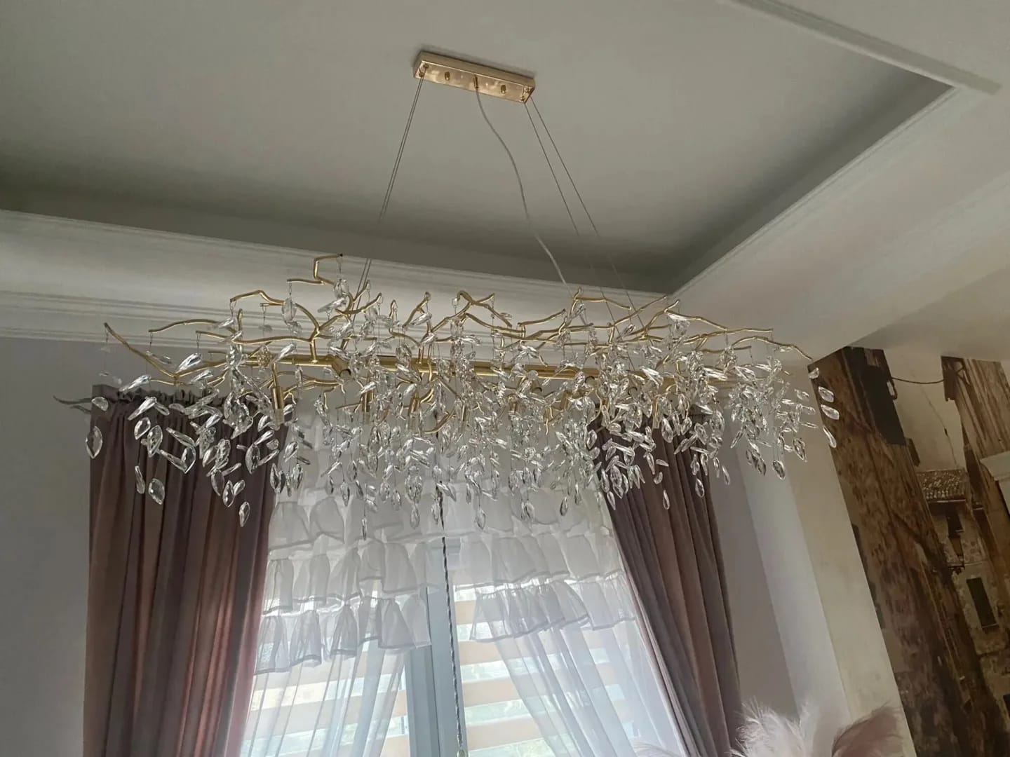 Customer photo review of Crystal Chandelier for Staircase, Cut Crystal Tiers, 80 cm