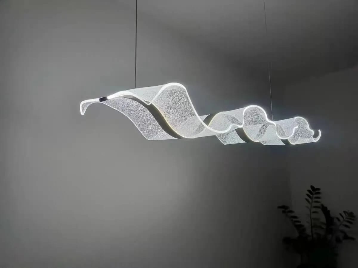 Customer photo review of Gold Chandelier for Dining Table, Undulating Acrylic, 150 cm