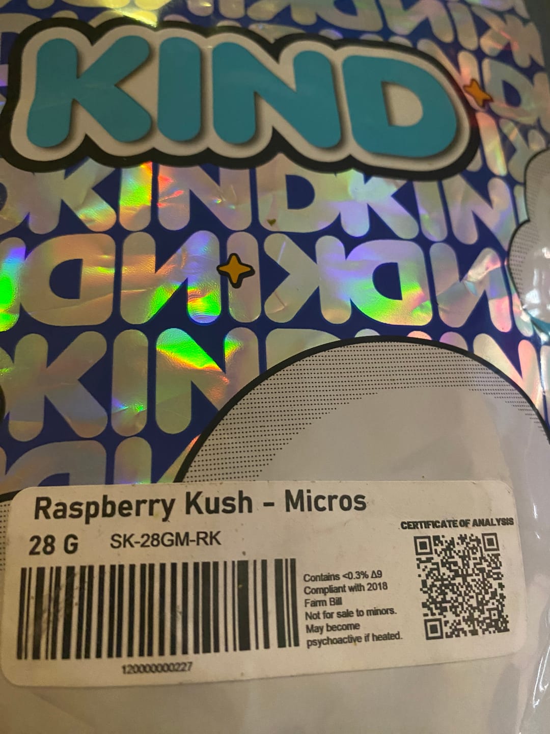 Customer photo review of Raspberry Kush MICROS - 28 Grams - Indica