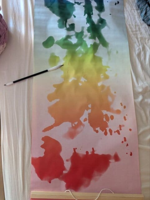 Customer photo review of Magic Drew Colorful Reusable Water Writing Cloth [FREE Water Cup + Brush]