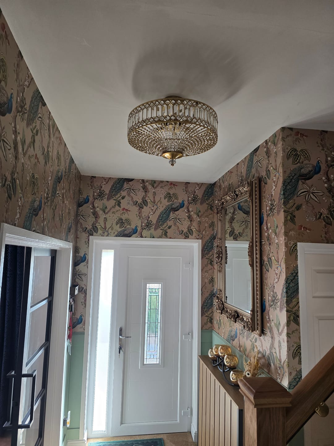 Customer photo review of Carved Crystal Drum Semi Flush Mount