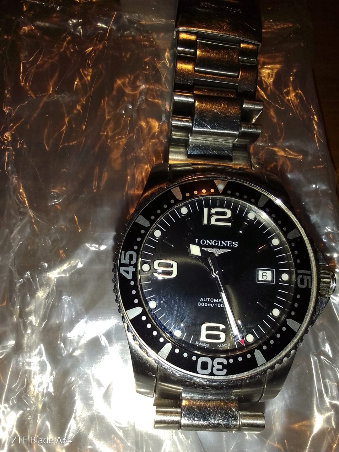 Customer photo review of Aluminium watch bezel inserts for Longines Hydro Conquest Automatic 39mm Mens' watch