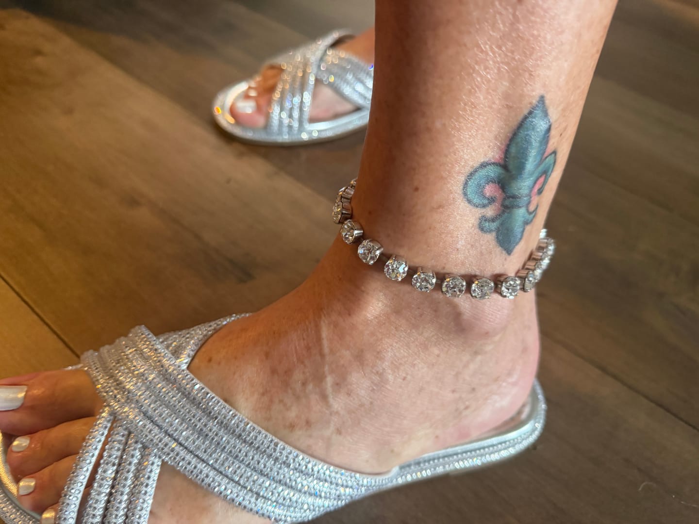 Customer photo review of Silver Clear Anklet