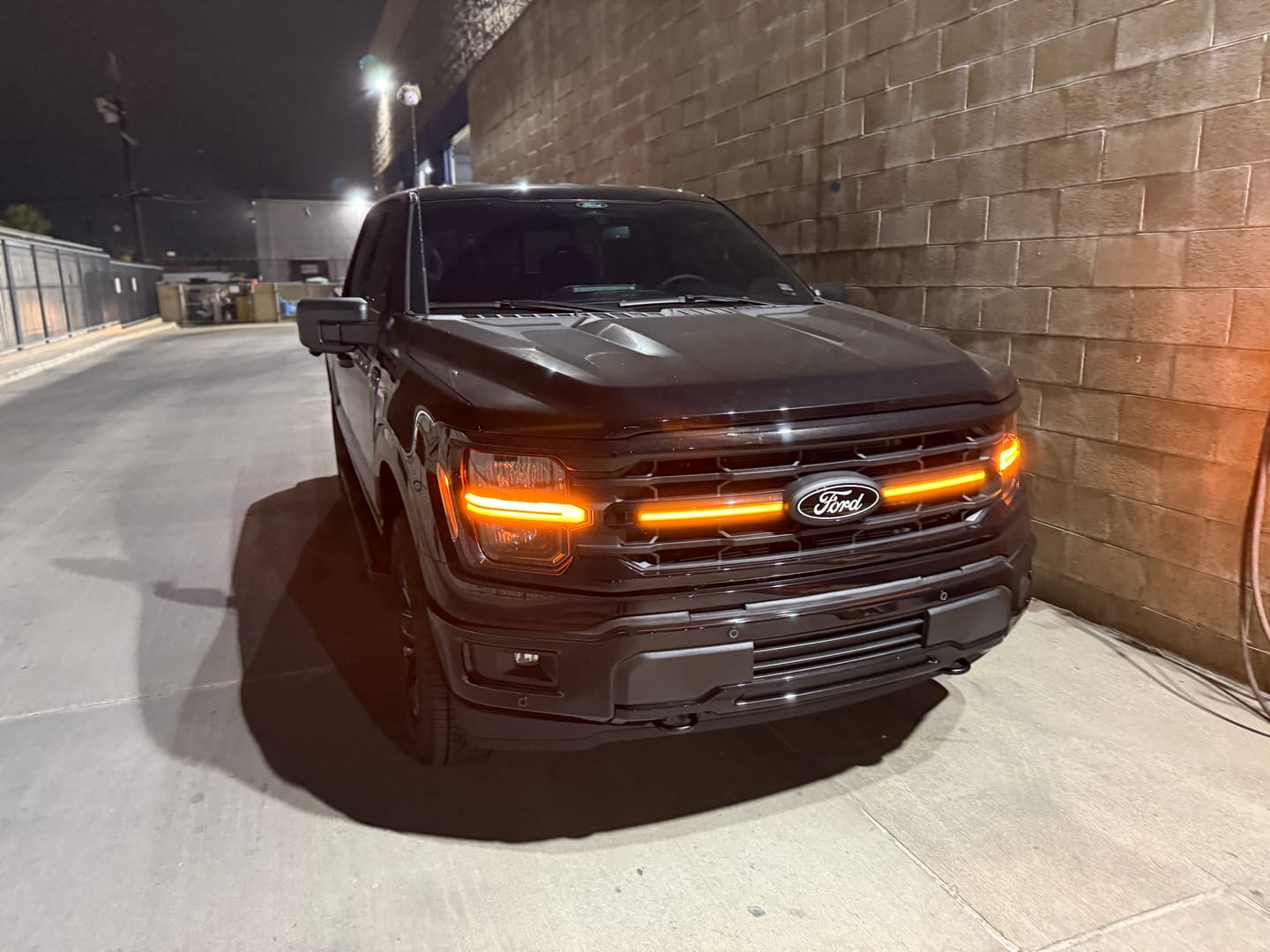 Customer photo review of Smoked LED Grille Amber Lights W/ Sequential Turn Signal For 2024+ Ford F150 XLT