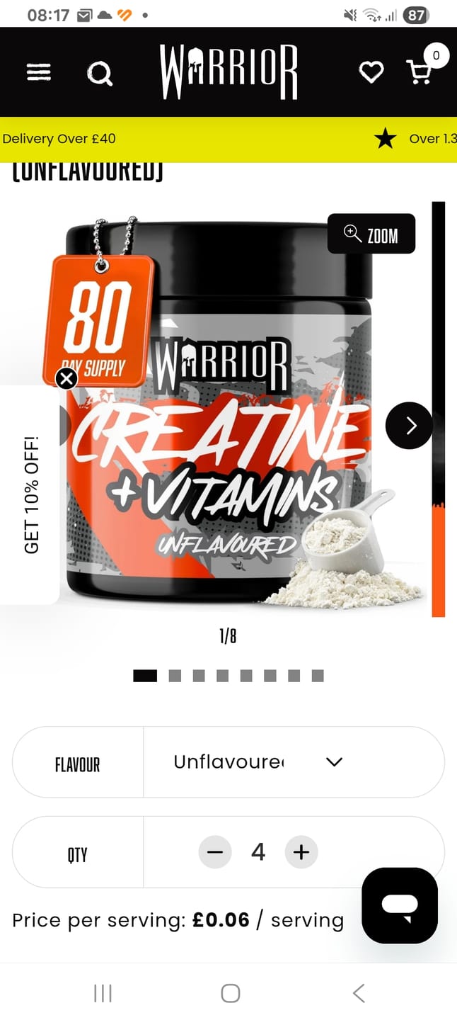 Customer photo review of Warrior Creatine Plus Vitamins (Unflavoured)