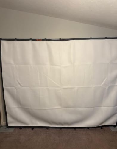 Customer photo review of Morelux® Golf Impact Screen 10' x 7.5' - Golf Hitting Screens for Simulator