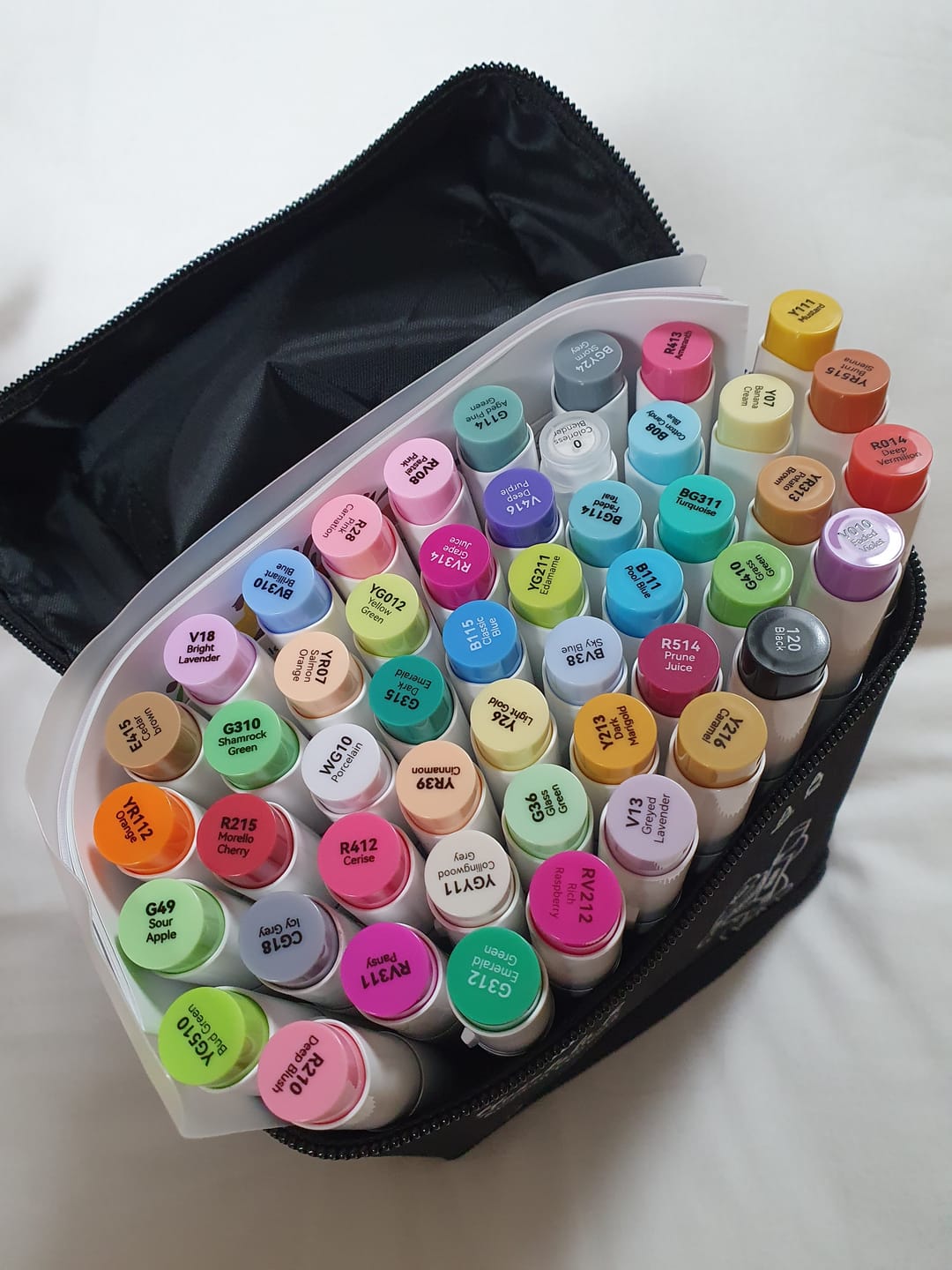 Customer photo review of Ohuhu Honolulu 48 Colors Dual Tips Alcohol Art Markers (New Color Codes)