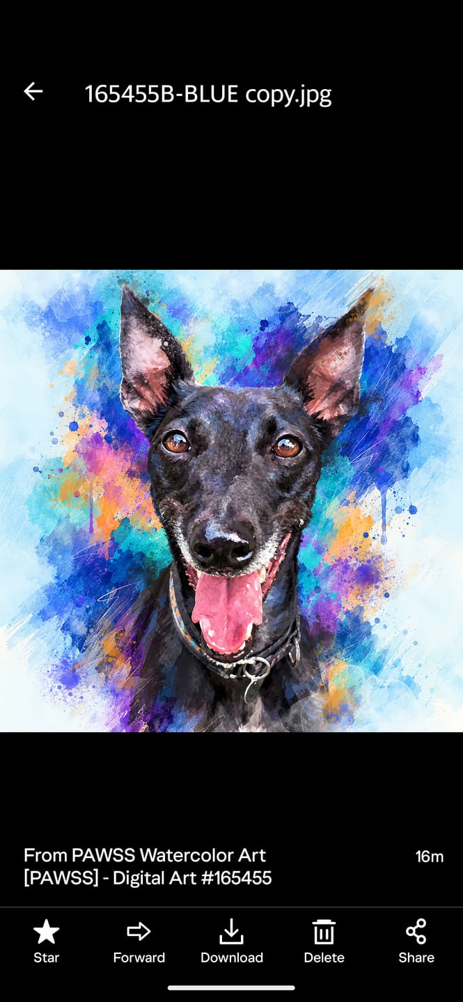 Customer photo review of Watercolor Pet Portrait Canvas - Wild Pastel