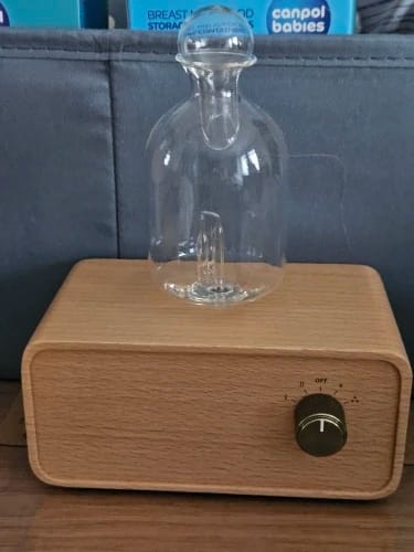 Customer photo review of Waterless Essential Oil Diffuser – Wood & Glass