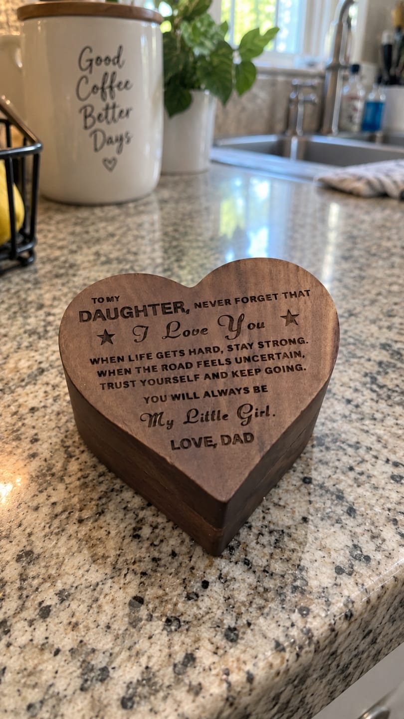 Customer photo review of To My Daughter / Love Dad Luxury Wood Heart Necklace Gift #2609