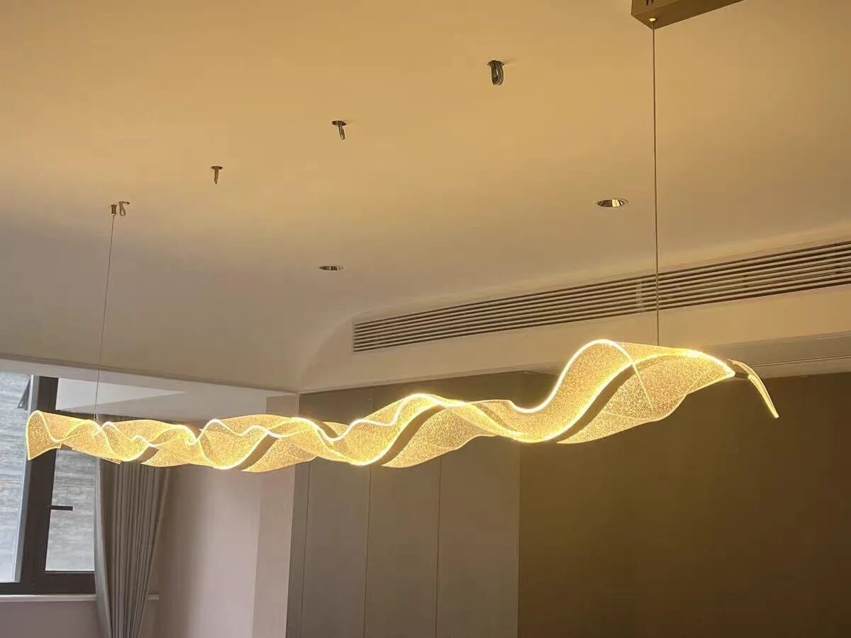 Customer photo review of Gold Chandelier for Dining Table, Undulating Acrylic, 150 cm