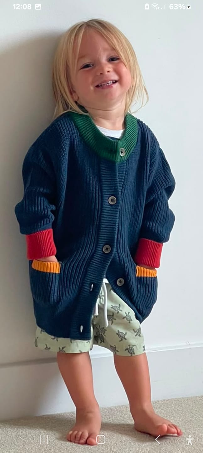 Customer photo review of Midnight Snuggly Knitted Cardigan