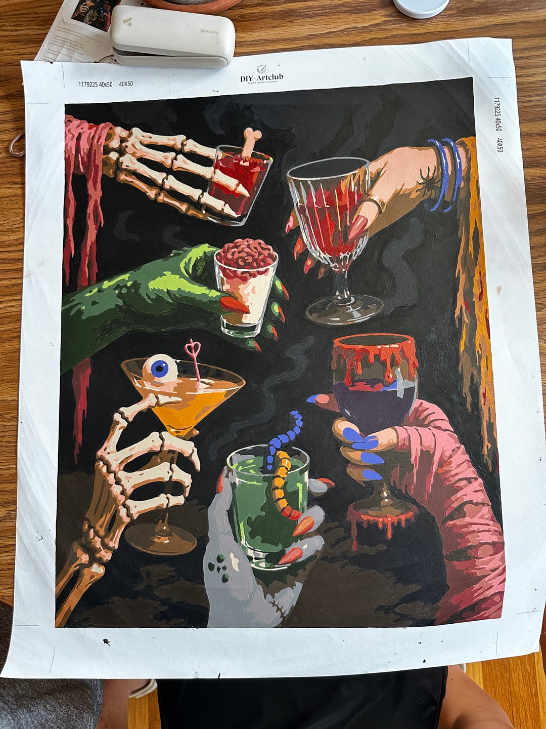 Customer photo review of Monster Happy Hour | Paint by Number