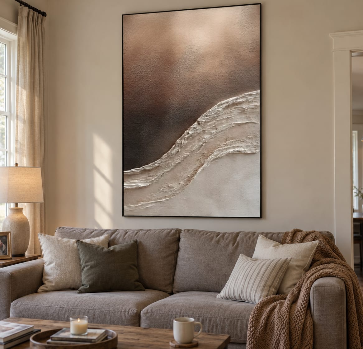 Customer photo review of Bronze Shore-Neutral Wave Painting