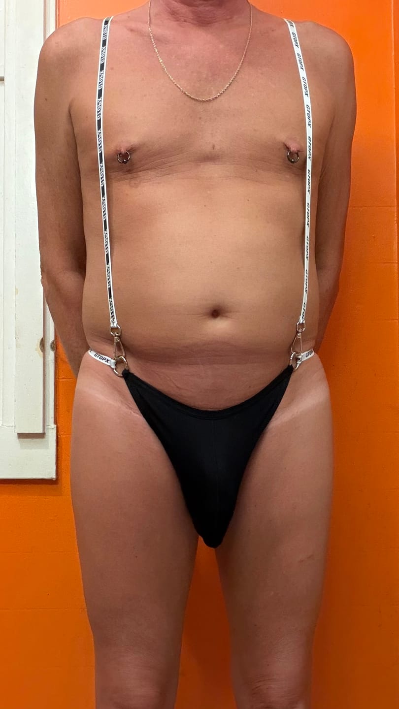 Customer photo review of 2 Pack Men's Suspenders Design U-Pouch & Low-Rise Thongs