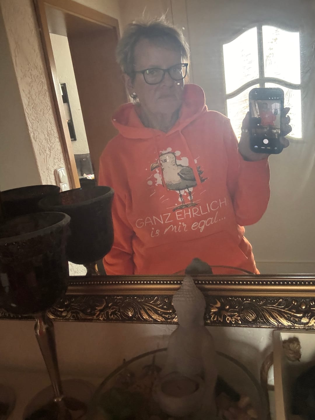 Customer photo review of Ganz ehrlich? is mir egal.. · Unisex Bio Hoodie