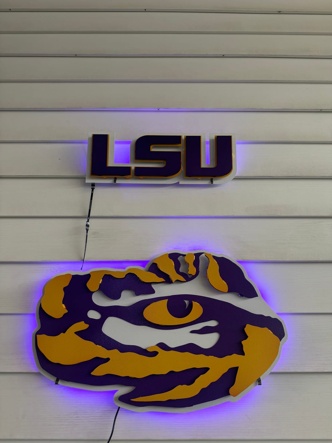 Customer photo review of LSU "Tiger Eye" 3D Vintage Metal Wall Art