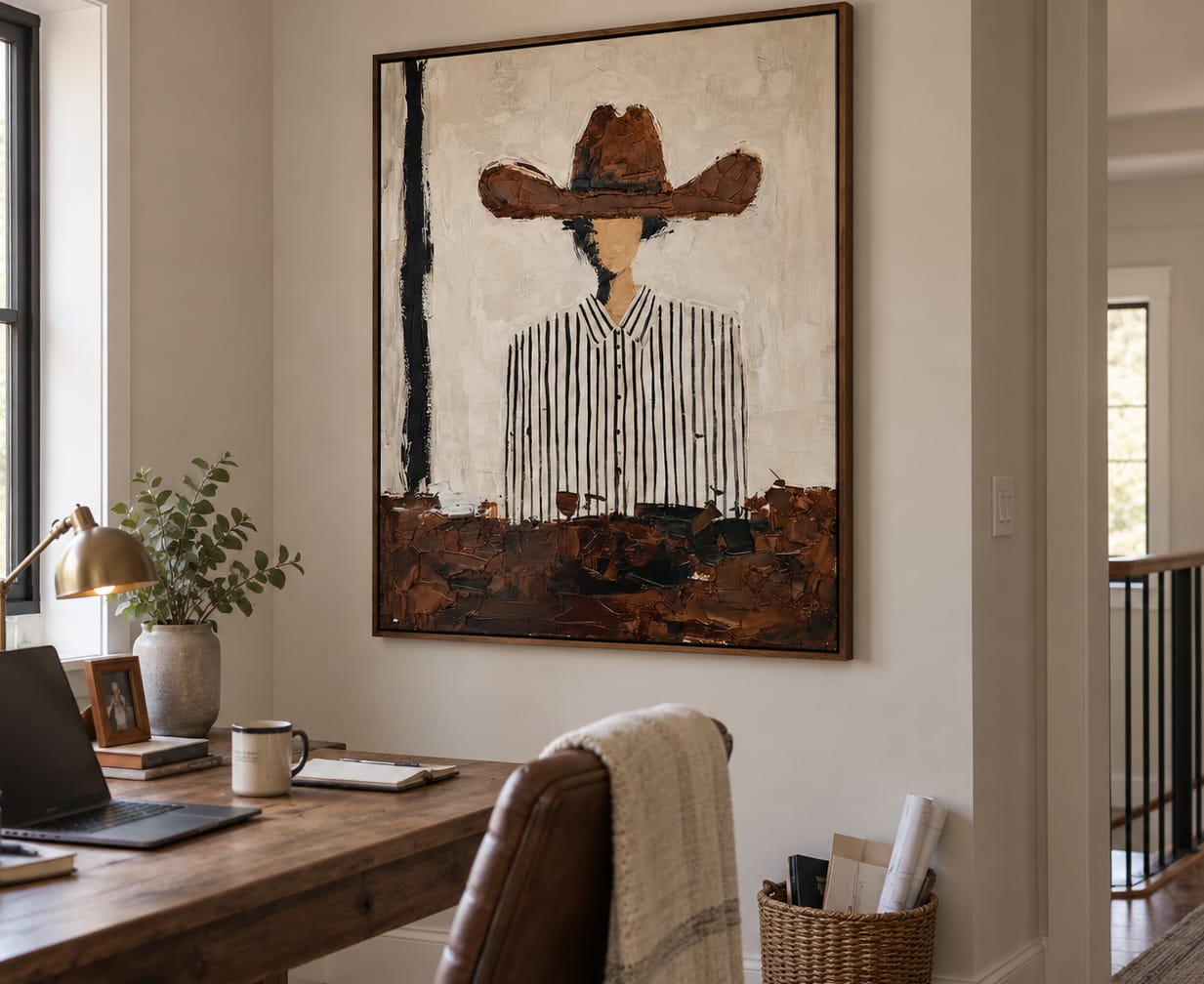 Customer photo review of Western Stripes-Cowboy Portrait Painting