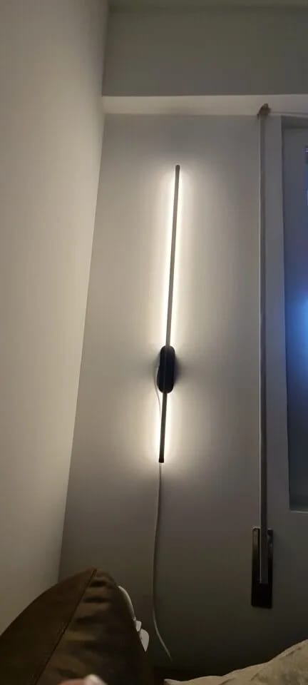 Customer photo review of Black Wall Light for Living Room, Slim Oval, 100 cm Tall