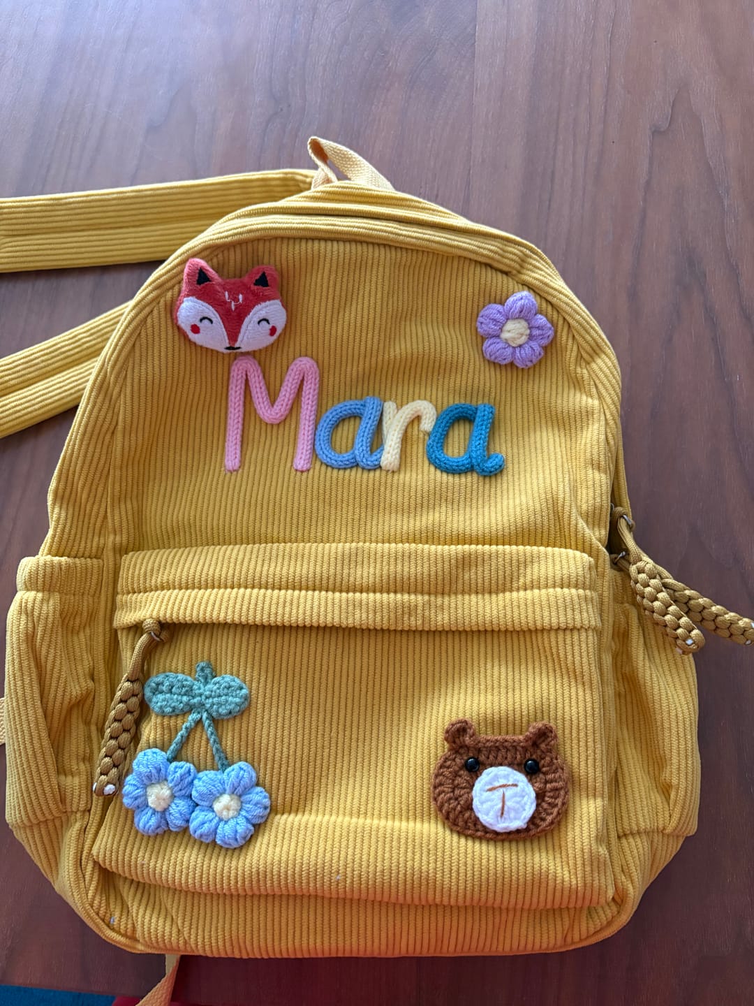 Customer photo review of K&C - Personalized Knitted Backpack