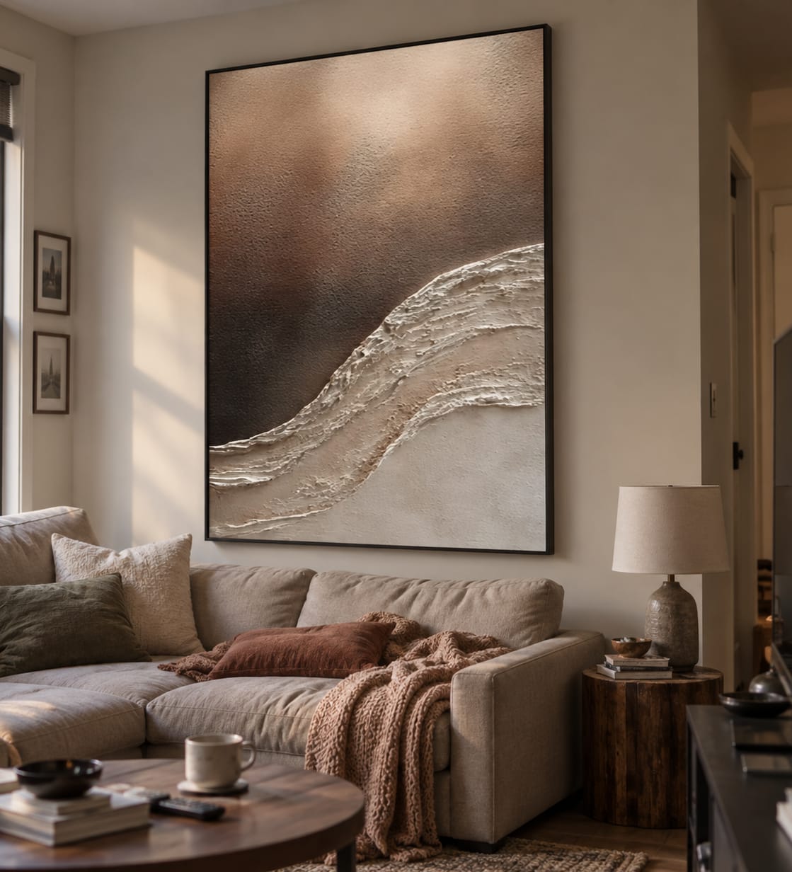 Customer photo review of Bronze Shore-Neutral Wave Painting
