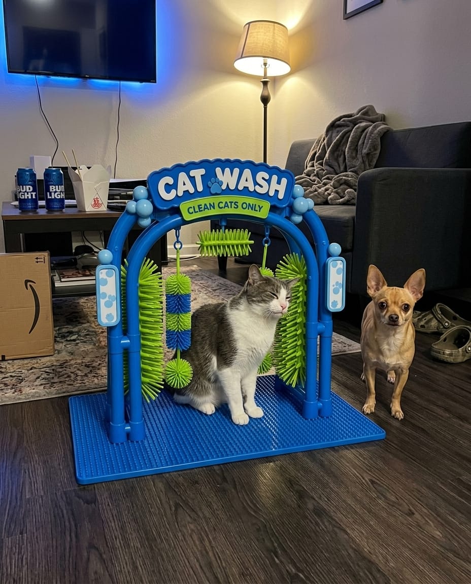 Customer photo review of The Purr Arch - Massage Station