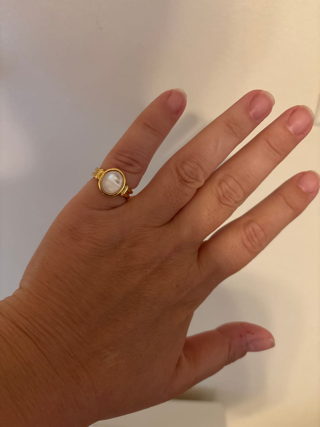 Customer photo review of Mother of Pearl Signet Ring
