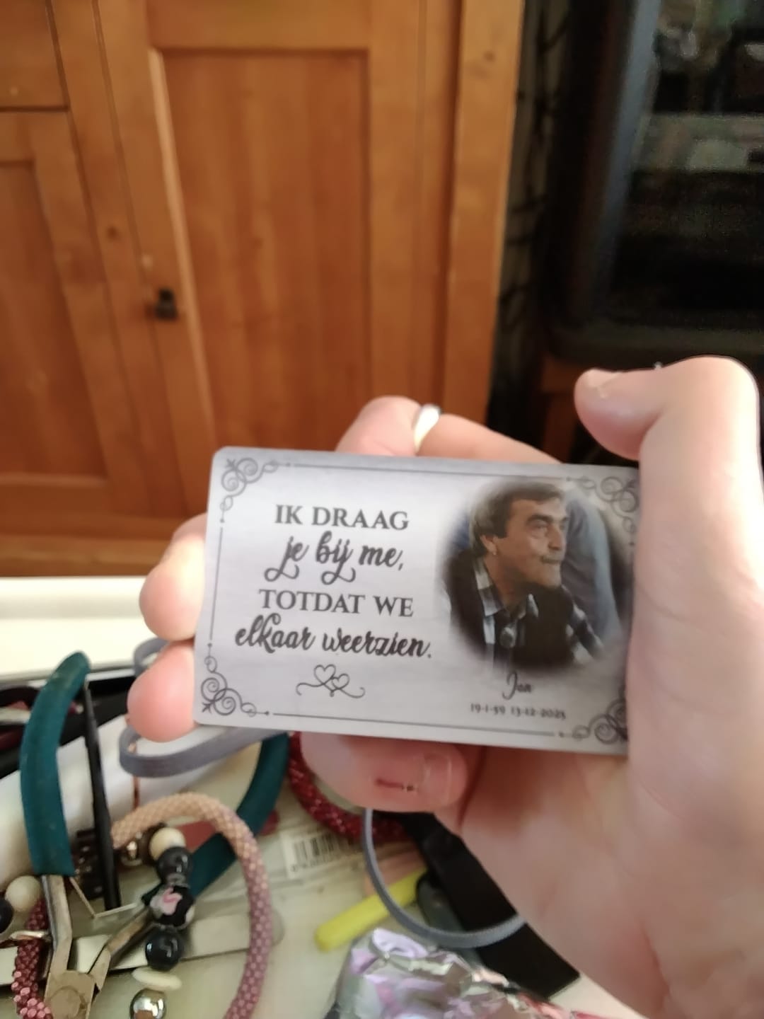 Customer photo review of Voor altijd bij je - Gepersonaliseerde portemonneekaart